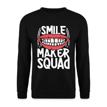 Dental Technician Dental Prosthodontist Smile Maker Squad - Unisex Sweatshirt - black - Front - Alina (178cm) & Michal (187cm)