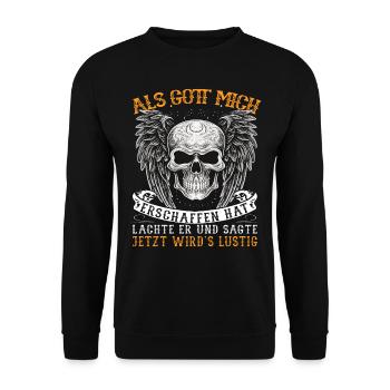 Motorrad | Motorradfahrer & Biker Spüche - Unisex Pullover - Schwarz - Vorne - Alina (178cm) & Michal (187cm)