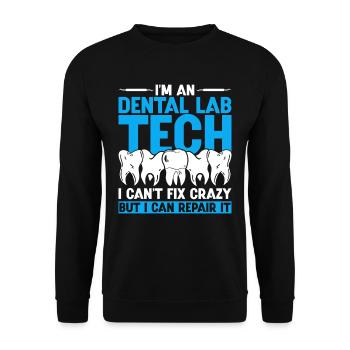 Dental technician Dental prosthodontist - Unisex Sweatshirt - black - Front - Alina (178cm) & Michal (187cm)