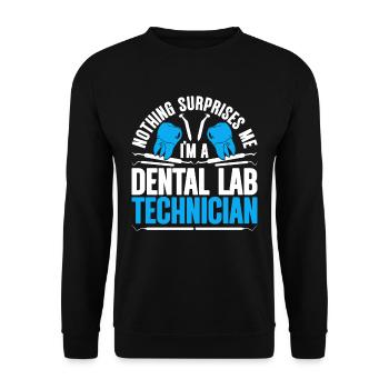 Dental technician Dental prosthodontist - Unisex Sweatshirt - black - Front - Alina (178cm) & Michal (187cm)