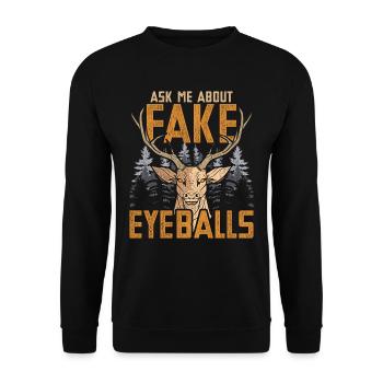 Taxidermiste Posez-moi des questions sur les faux globes oculaires - Sweat-shirt Unisexe - noir - Devant - Alina (178cm) & Michal (187cm)