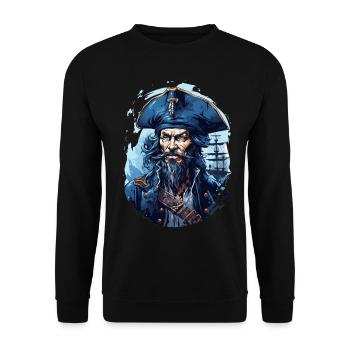 Pirate Skull Jolly Roger Costume Gift - Unisex Sweatshirt - black - Front - Alina (178cm) & Michal (187cm)