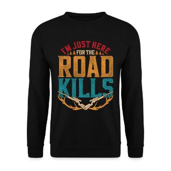 Taxidermiste Je suis juste là pour les roadkills - Sweat-shirt Unisexe - noir - Devant - Alina (178cm) & Michal (187cm)