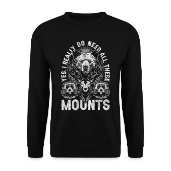 Taxidermist Yes I Really Do Need These Mounts - Unisex Sweatshirt - black - Front - Alina (178cm) & Michal (187cm)