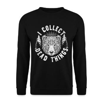 Taxidermiste Je collectionne les choses mortes - Sweat-shirt Unisexe - noir - Devant - Alina (178cm) & Michal (187cm)