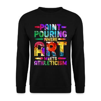 Fluid Painting Artist Art - Unisex Sweatshirt - black - Front - Alina (178cm) & Michal (187cm)