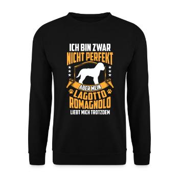 Lagotto Romagnolo liebt mich Wasserhund - Unisex Pullover - Schwarz - Vorne - Alina (178cm) & Michal (187cm)