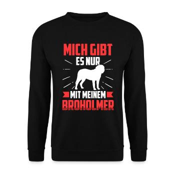 Nur mit meinem Broholmer Dänische Dogge - Unisex Pullover - Schwarz - Vorne - Alina (178cm) & Michal (187cm)