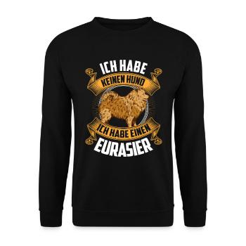 Ich habe einen Eurasier Spitz Eurasian Dog - Unisex Pullover - Schwarz - Vorne - Alina (178cm) & Michal (187cm)