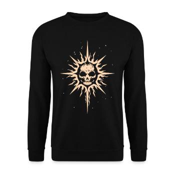 Skull Tribal Tiki Rétro Masque - Sweat-shirt Unisexe - noir - Devant - Alina (178cm) & Michal (187cm)