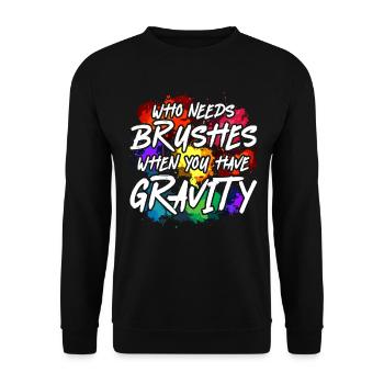 Peinture fluide Peinture liquide Art d’artiste - Sweat-shirt Unisexe - noir - Devant - Alina (178cm) & Michal (187cm)
