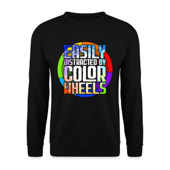 Peinture fluide Peinture liquide Art d’artiste - Sweat-shirt Unisexe - noir - Devant - Alina (178cm) & Michal (187cm)