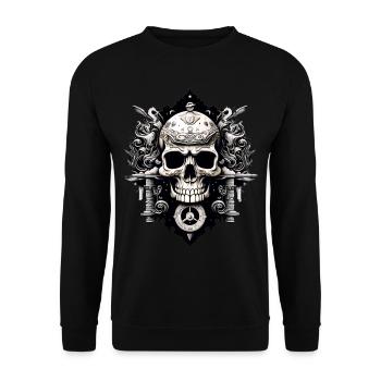 Skull Abstract Street Art - Sweat-shirt Unisexe - noir - Devant - Alina (178cm) & Michal (187cm)