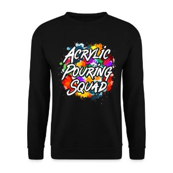 Fluid Painting Acrylic Pouring Squad - Unisex Sweatshirt - black - Front - Alina (178cm) & Michal (187cm)
