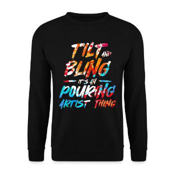 Peinture fluide Peinture liquide Art d’artiste - Sweat-shirt Unisexe - noir - Devant - Alina (178cm) & Michal (187cm)
