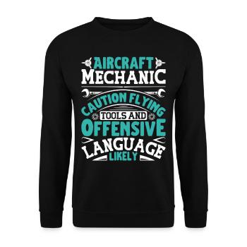 Love Avion aviation - Sweat-shirt Unisexe - noir - Devant - Alina (178cm) & Michal (187cm)