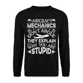 Love Airplane aviation - Unisex Sweatshirt - black - Front - Alina (178cm) & Michal (187cm)