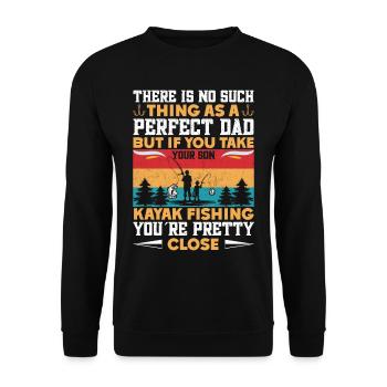 Fishing Kayak Paddling - Unisex Sweatshirt - black - Front - Alina (178cm) & Michal (187cm)