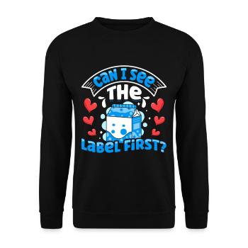 Produits laitiers intolérants au lactose - Sweat-shirt Unisexe - noir - Devant - Alina (178cm) & Michal (187cm)