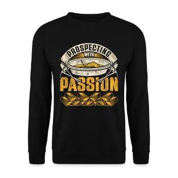 Gold Prospector Prospecting With Passion - Unisex Sweatshirt - black - Front - Alina (178cm) & Michal (187cm)