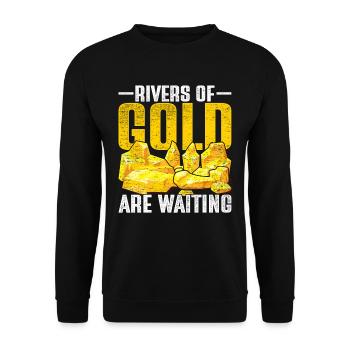 Prospecteur d’or Prospecteur d’or Les rivières d’or attendent - Sweat-shirt Unisexe - noir - Devant - Alina (178cm) & Michal (187cm)