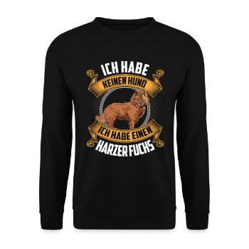 Harzer Fuchs kein Hund altdeutscher Hütefuchs - Unisex Pullover - Schwarz - Vorne - Alina (178cm) & Michal (187cm)