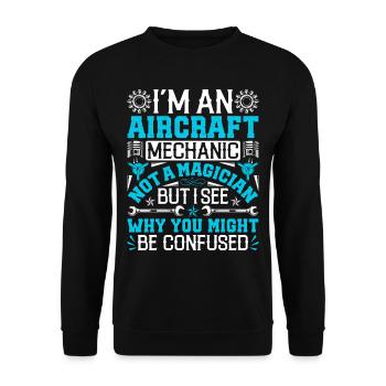 Love Avion aviation - Sweat-shirt Unisexe - noir - Devant - Alina (178cm) & Michal (187cm)