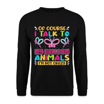 Party Balloon Design - Unisex Pullover - Schwarz - Vorne - Alina (178cm) & Michal (187cm)