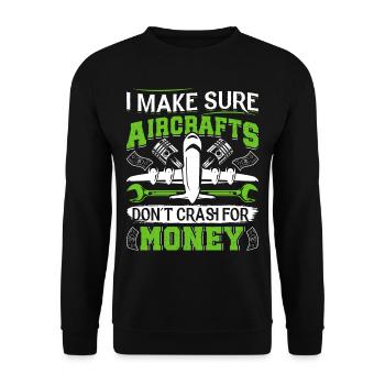 Love Airplane aviation - Unisex Sweatshirt - black - Front - Alina (178cm) & Michal (187cm)