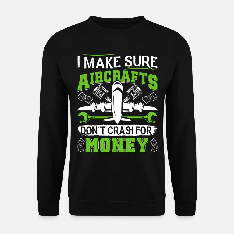 Love Airplane aviation - Unisex Sweatshirt - black