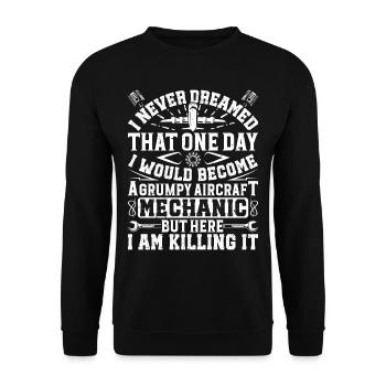 Love Airplane aviation - Unisex Sweatshirt - black - Front - Alina (178cm) & Michal (187cm)