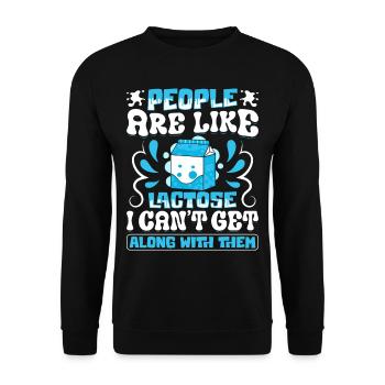 Produits laitiers intolérants au lactose - Sweat-shirt Unisexe - noir - Devant - Alina (178cm) & Michal (187cm)