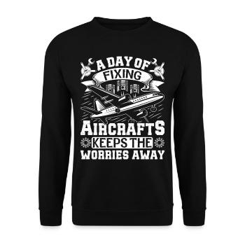 Love Avion aviation - Sweat-shirt Unisexe - noir - Devant - Alina (178cm) & Michal (187cm)