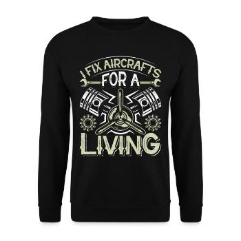 Love Avion aviation - Sweat-shirt Unisexe - noir - Devant - Alina (178cm) & Michal (187cm)