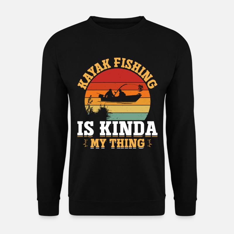 Fishing Kayak Paddling - Unisex Pullover - Schwarz