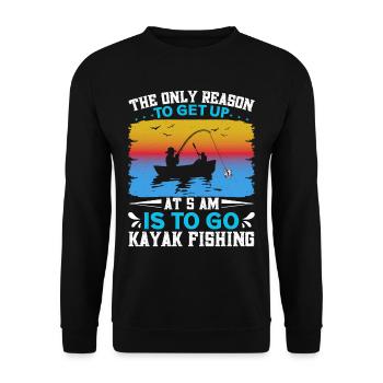 Fishing Kayak Paddling - Unisex Sweatshirt - black - Front - Alina (178cm) & Michal (187cm)