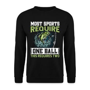 Fishing Kayak Paddling - Unisex Sweatshirt - black - Front - Alina (178cm) & Michal (187cm)