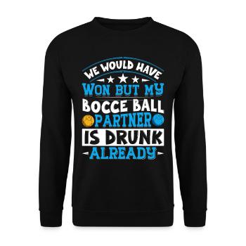 Funny Bocce Game - Unisex Sweatshirt - black - Front - Alina (178cm) & Michal (187cm)