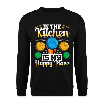 Funny Bocce Game - Unisex Sweatshirt - black - Front - Alina (178cm) & Michal (187cm)