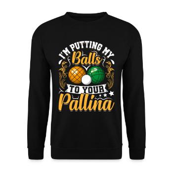 Funny Bocce Game - Unisex Sweatshirt - black - Front - Alina (178cm) & Michal (187cm)