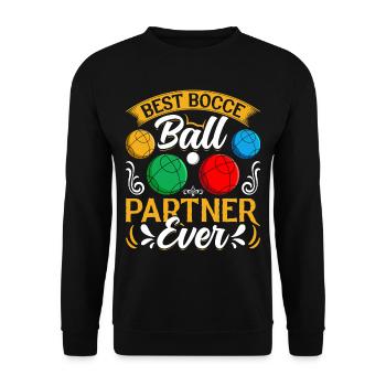 Funny Bocce Game - Unisex Sweatshirt - black - Front - Alina (178cm) & Michal (187cm)