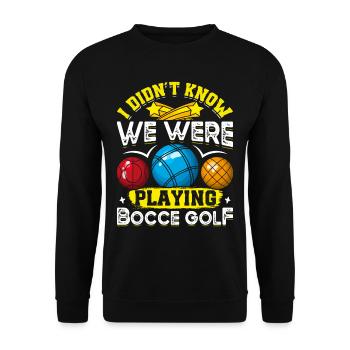 Funny Bocce Game - Unisex Sweatshirt - black - Front - Alina (178cm) & Michal (187cm)