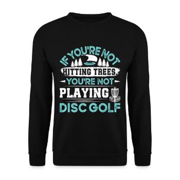 Let me play Discgolf - Unisex Sweatshirt - black - Front - Alina (178cm) & Michal (187cm)