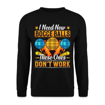 Funny Bocce Game - Unisex Sweatshirt - black - Front - Alina (178cm) & Michal (187cm)
