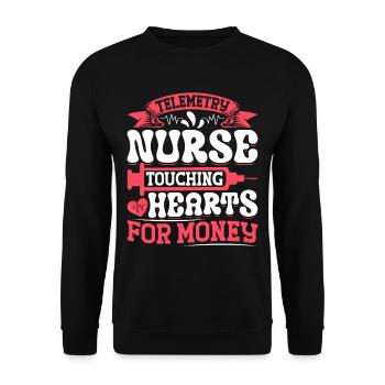 Nursing Assistent Design - Unisex Pullover - Schwarz - Vorne - Alina (178cm) & Michal (187cm)