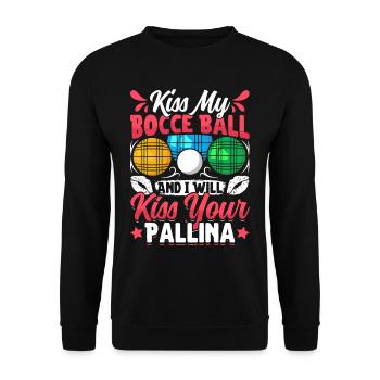 Funny Bocce Game - Unisex Sweatshirt - black - Front - Alina (178cm) & Michal (187cm)