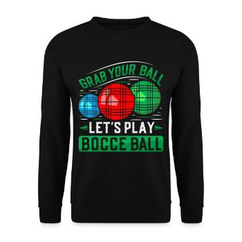 Funny Bocce Game - Unisex Sweatshirt - black - Front - Alina (178cm) & Michal (187cm)