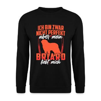 Mein Briard liebt mich Berger de Brie - Unisex Pullover - Schwarz - Vorne - Alina (178cm) & Michal (187cm)