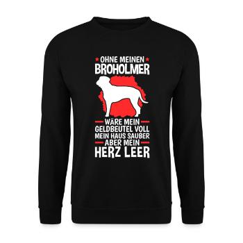Ohne meinen Broholmer Dänische Dogge - Unisex Pullover - Schwarz - Vorne - Alina (178cm) & Michal (187cm)