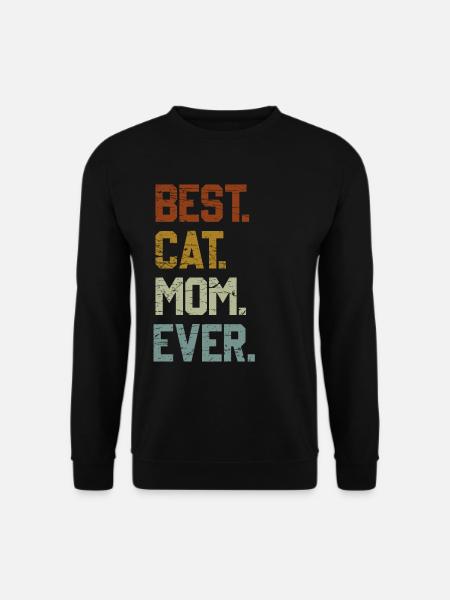 Beste Katzenmama Best Cat Mom Ever Katzenmotiv - Unisex Pullover - Schwarz